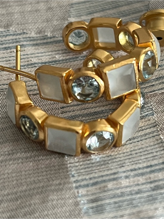 Julie Vos Jewelry - Julie Vos Jolie Hoop Earring - Aquamarine